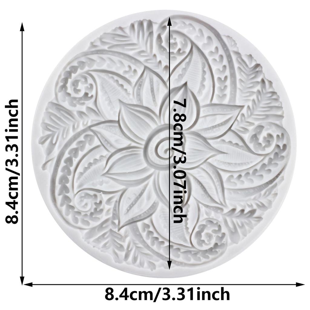 Embossed Flower Silicone Molds Embossing Mat Textured Fondant Mold Cake Decorating Tools Cupcake Topper Candy Chocolate Gumpaste Mold