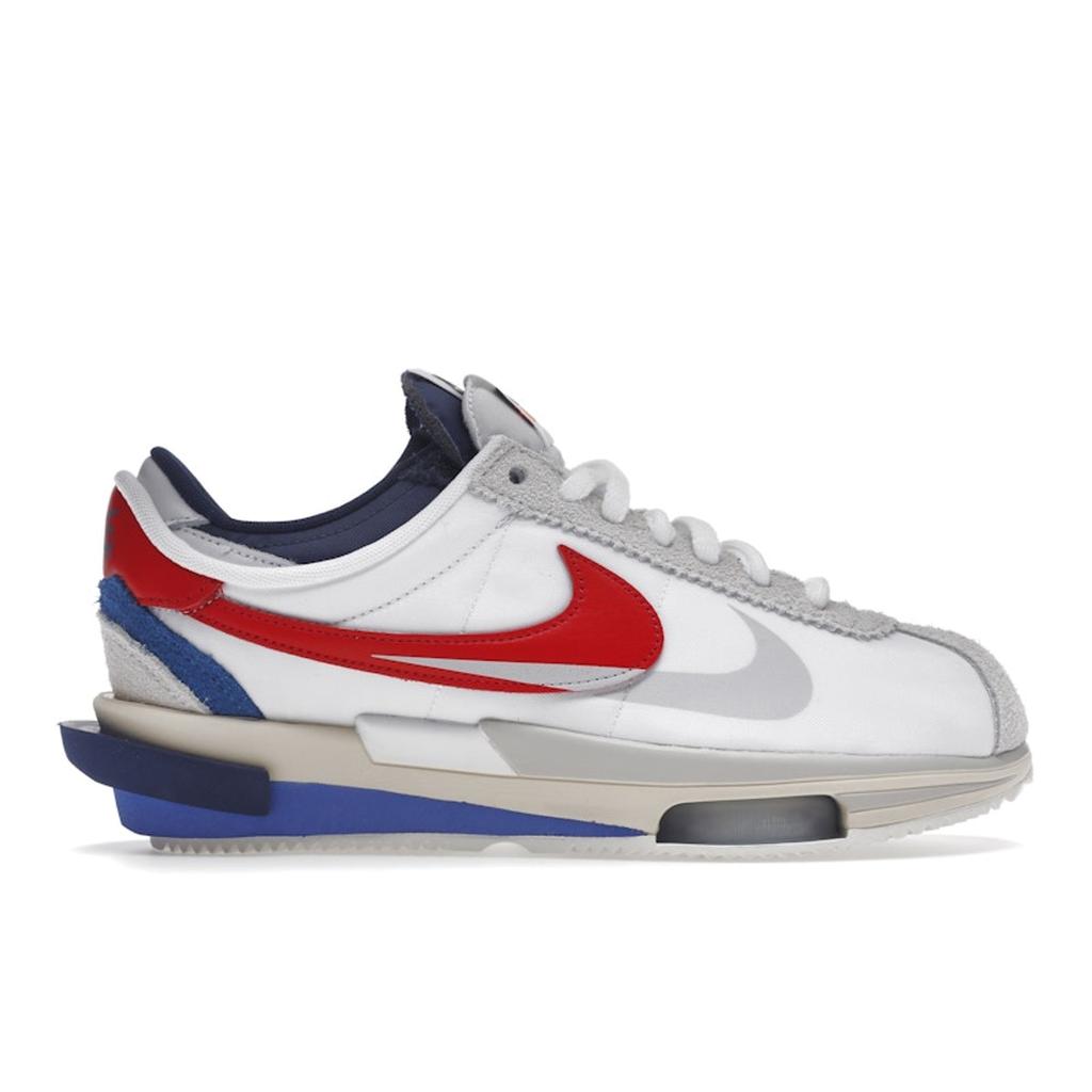 Nike Sacai X Zoom Cortez SP OG Unisex Sneakers White Varsity-Red Varsity-Royal DQ0581-100