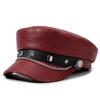 Y2k Star Rivet Beret Punk Octagonal Cap Vintage Flat Top Cap  for Girls