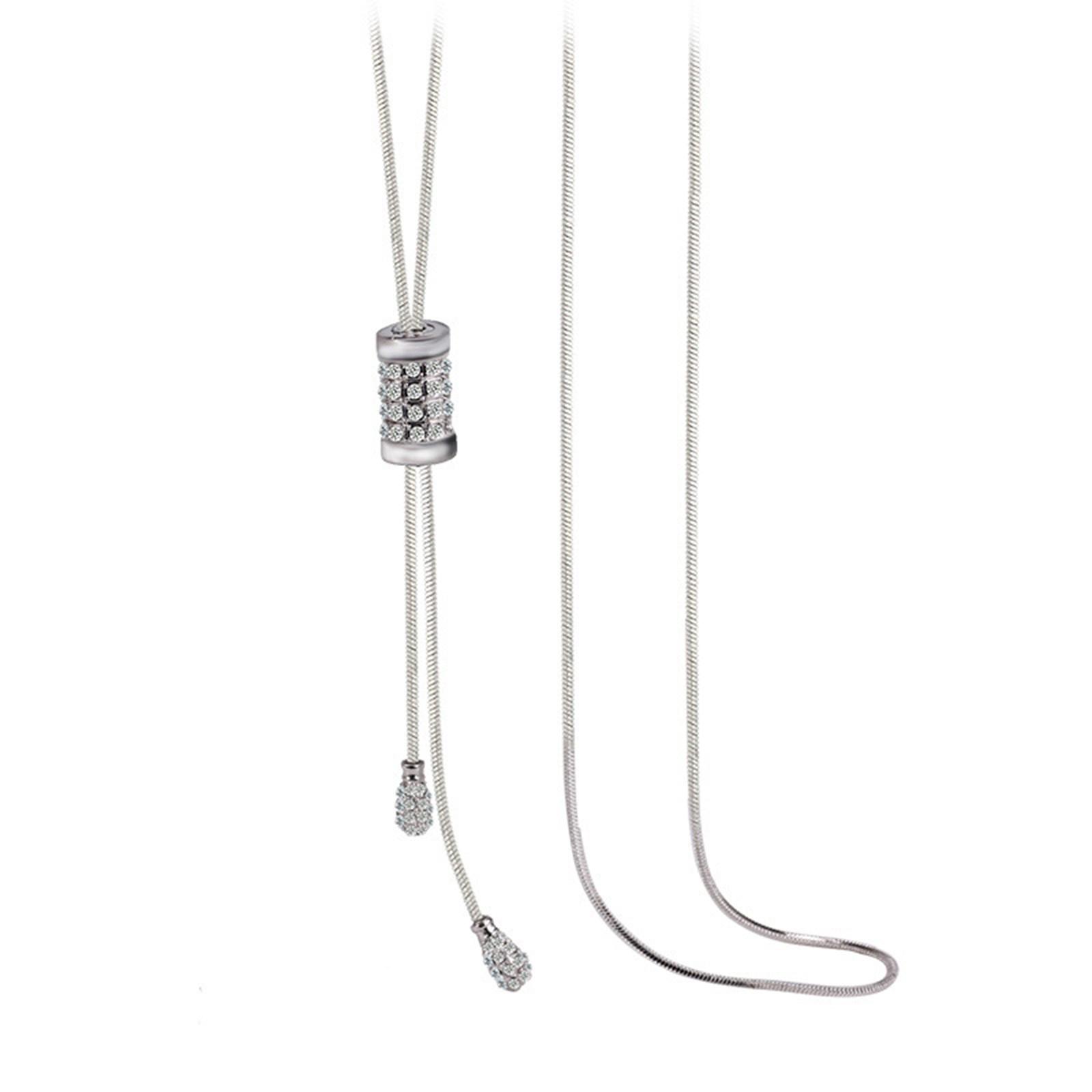 

Стильное ожерелье-цепочка с длинной кисточкой и кристальным кулоном для законодательниц моды 1