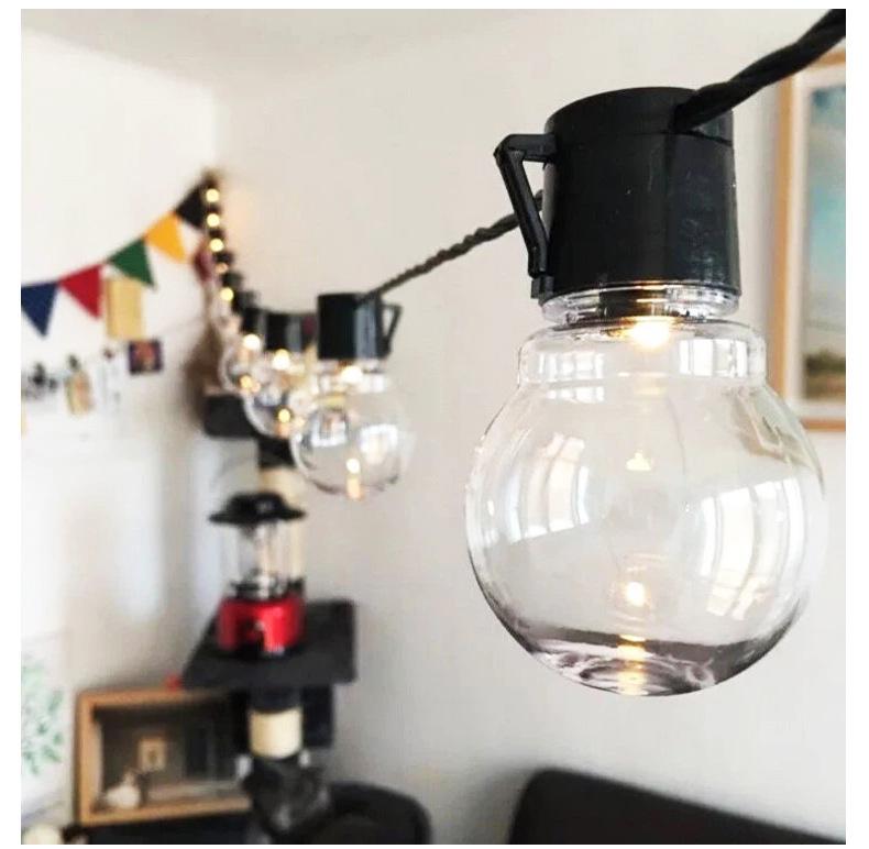 Waterproof LED Solar G40 Globe String Lights, Retro Tungsten Filament Bulbs for Outdoor Camping Atmosphere