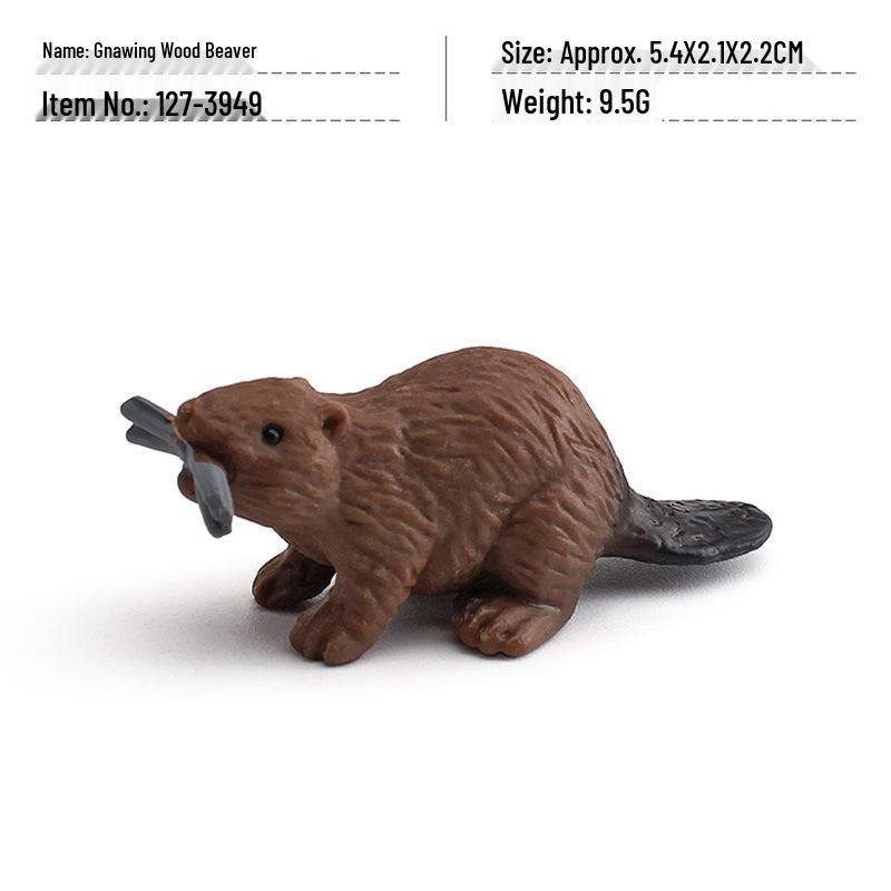 Wild Animal Simulation Set: Reindeer, Brown Bear, Antelope, Beaver, Squirrel, Gray Wolf - Children's Cognitive Ornament