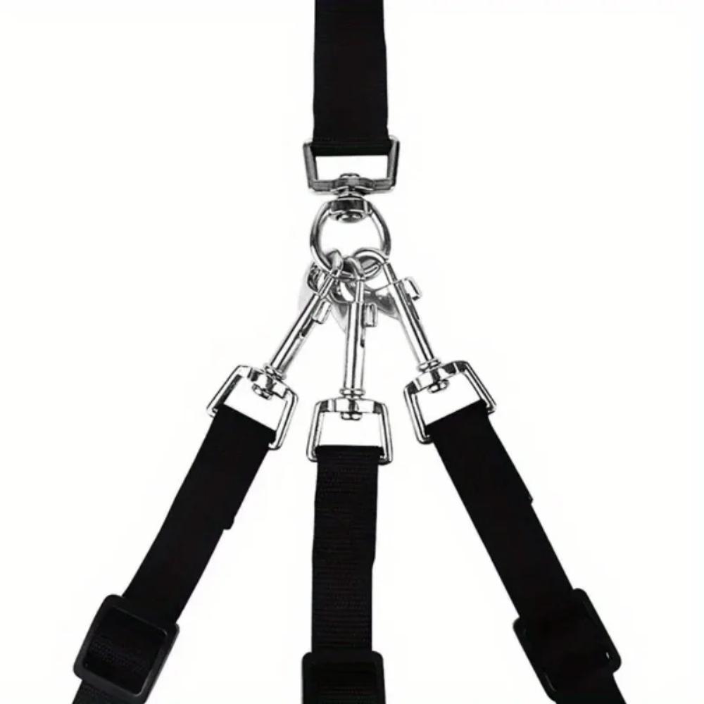 Durable 3-in-1 Nylon Dog Leash with Padded Handle for Outdoor Walking, Car Travel, Hiking and Camping - Three-Way Pet Leash