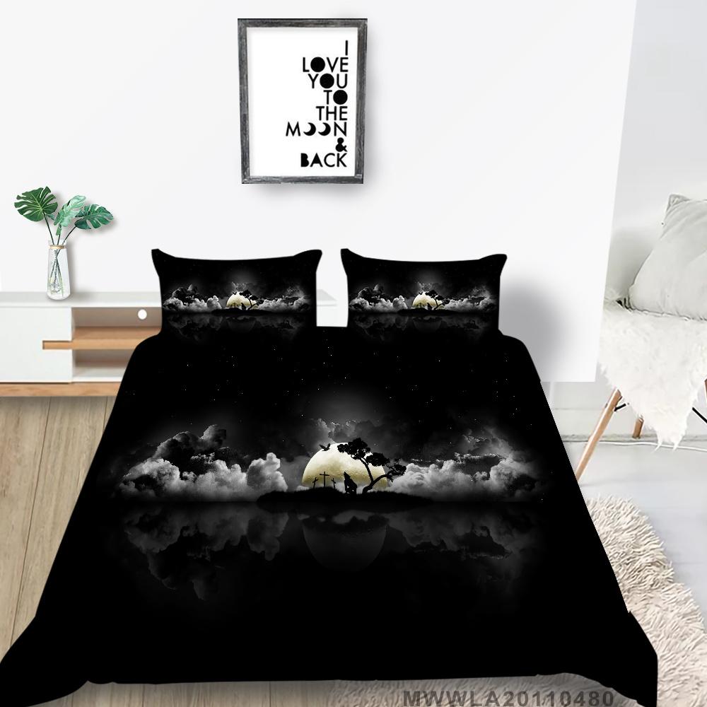 Home Bed Set with Bedding Pillow 2/3 Pcs Duvet Covers Highend 3D Wolf Printed Bedding Suit Home Textiles