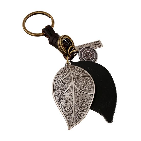 Vintage Key Ring Wing Butterfly Leaf Pendant Men Keychain Xmas Gift