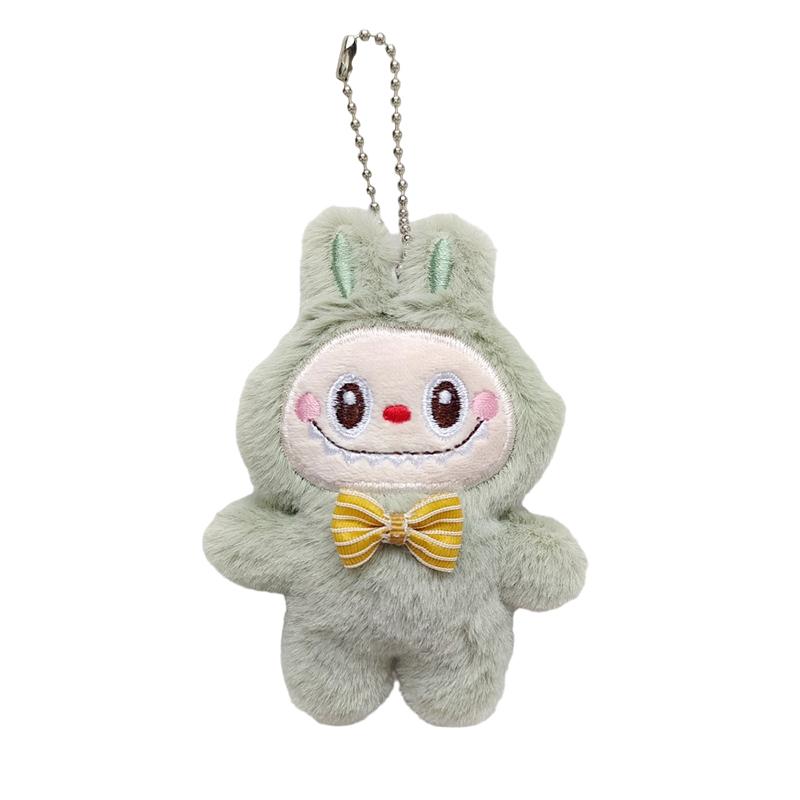 

Kawaii Labubu плюшевая игрушка мультяшная кукла брелок милый рюкзак кулон мягкие плюшевые куклы автомобильные ключи подвески парные подарки зелёный