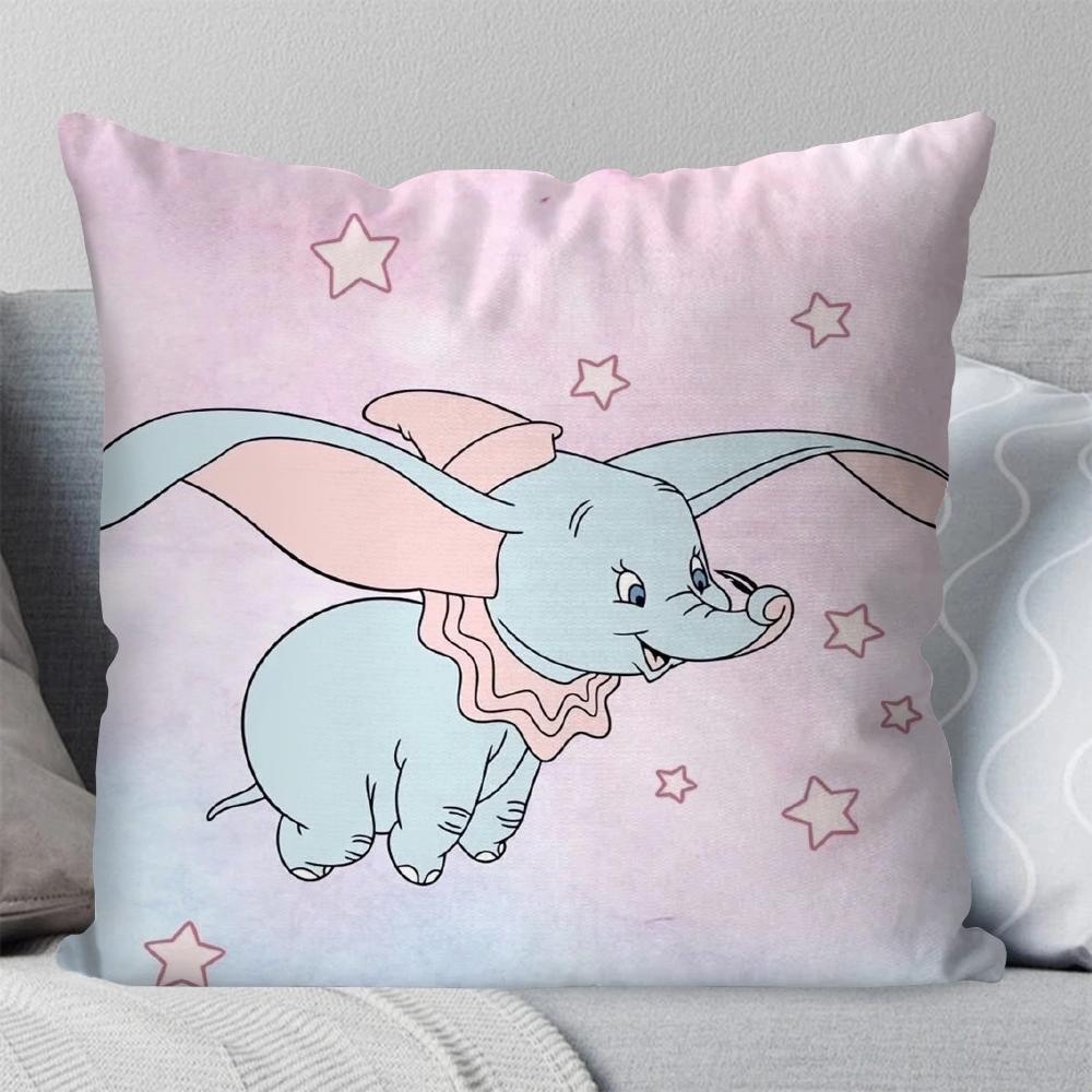 1Pc D-Dumbo Animated Character Pillow Case Square Pillow Bedroom Sofa Leisurecomfortcushioncar Living Room Home Decoration 40X40