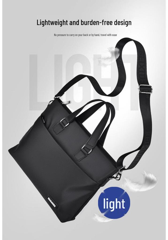 Infineo Men's Oxford Cloth Business Tote: Large Capacity Handbag for Meetings & Files