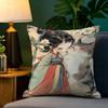Cute Girl School Decorations  Pillow Case Natural Linen Pillow Case DoubleSided Decor Sofa Pillowcase Home Decor