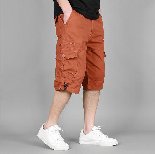 Summer new overalls straight mid-pants casual pants sweatpants men's loose shorts six-point pants trendy pants