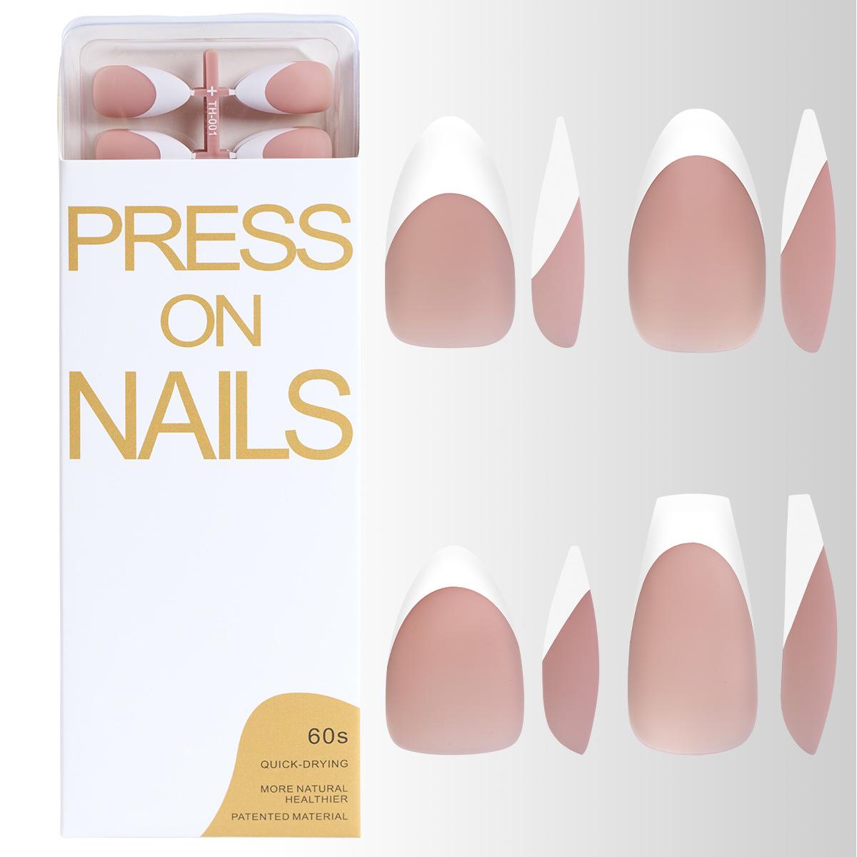 

Classic White French Press-On Nail Tips - Long-Lasting & Removable False Nails