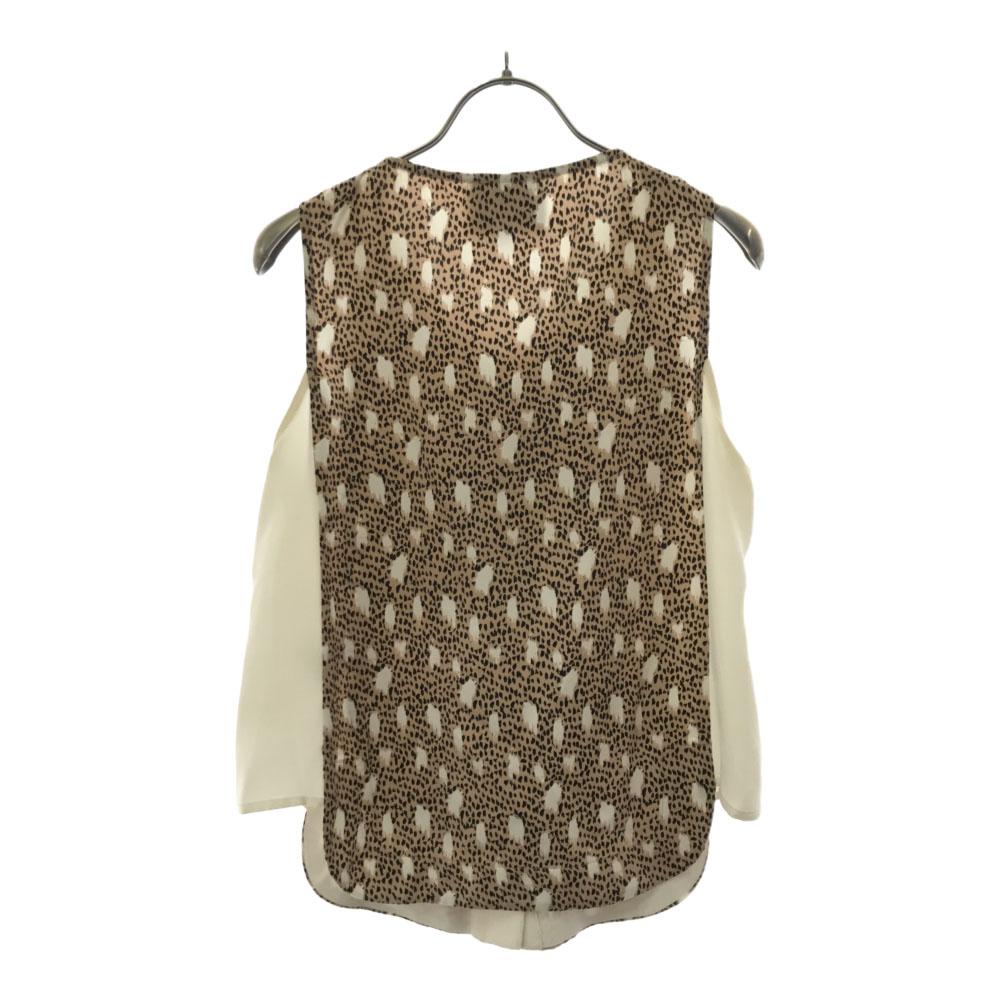 Sea New York Seide Hergestellt in den USA Leopardenmuster Ärmellos Schnitt 2 Weiß x beige Damen Gebraucht