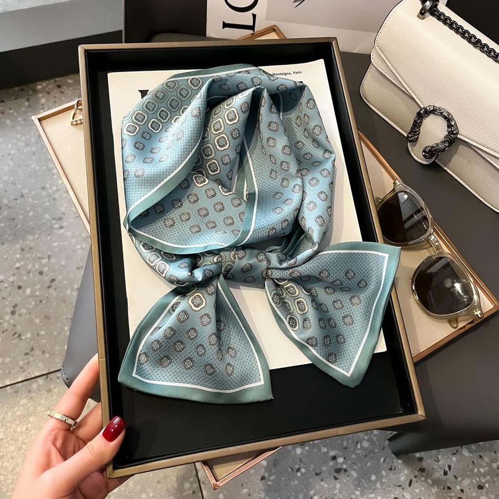 Luxury Design Long Silk Scarf Bag Tie Women Neck Skinny Scarves Hair band Foulard Horse Print Brand Lady Neckerchief Ribbon
