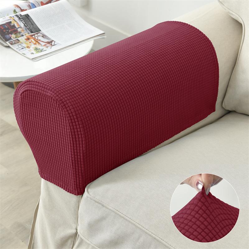 2 Stück/Set Dehnbarer Sofa-Armlehnenbezug Jacquard Staubschutz Couch Sessel Armlehnenbezug Möbel-Schutzhülle für Heimdekoration