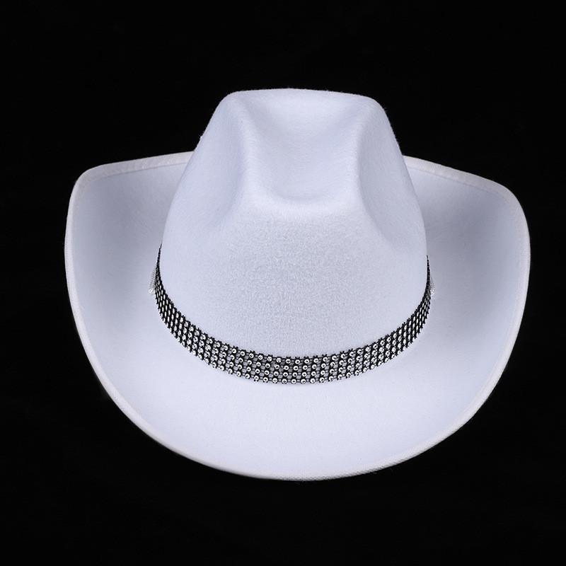 

Cowboy Hat With Rhinestone Embellishments For Themed Parties And Costumes білий