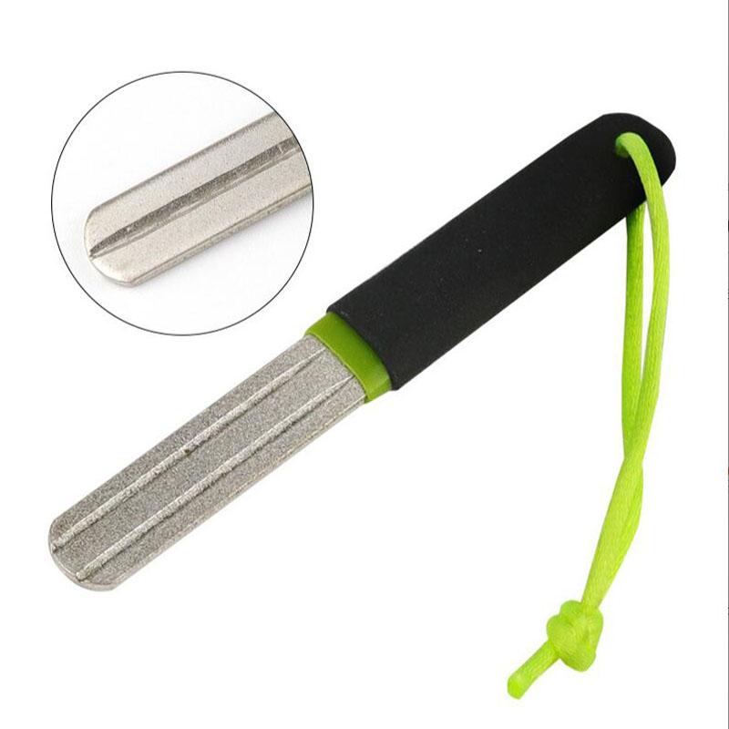Portable Diamond Stone Fish Hook Diamond Sharpener Knife Sharpen Tools Hook Whetstone Keychain for Outdoor Fishing Accessorie