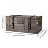 Vintage Wooden Chest Distressed Gray Decorative Storage AntiqueInfluenced Hardware L