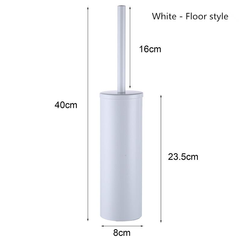 

Circular type Stainless Steel Toilet Brush Black Bathroom Cleaning Brush Holder with Toilet Brush Wall Mount Long pattern stamp білий