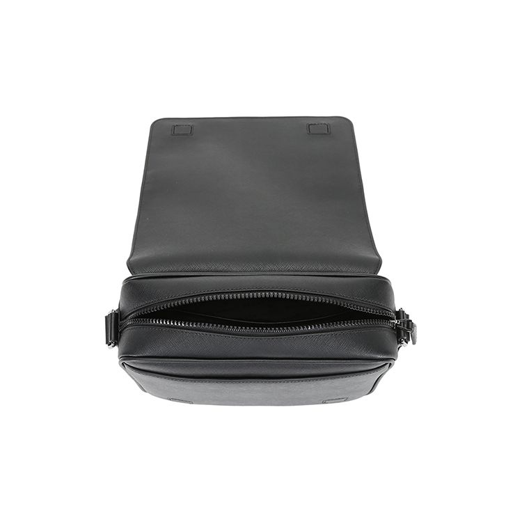 Bally Classic Leather Red And White Striped Messenger Bag Men Handbags Black MYLO-06