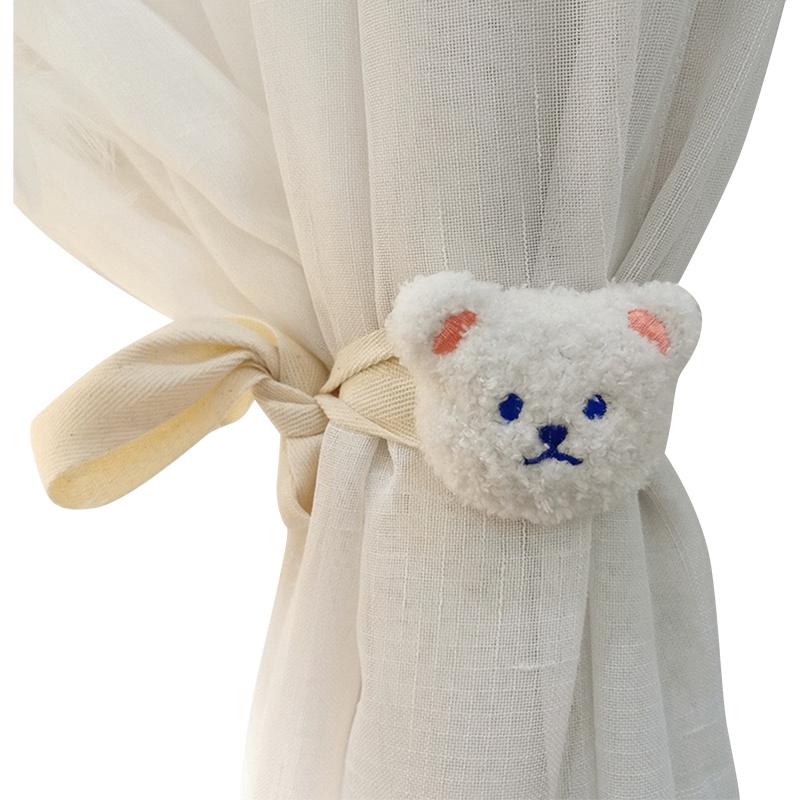 1 Stück Bär Vorhang Raffhalter Cartoon Stickerei Plüsch Bär Vorhang Bindeband Kinderzimmer Fenster Vorhang Schnallen Heimdeko