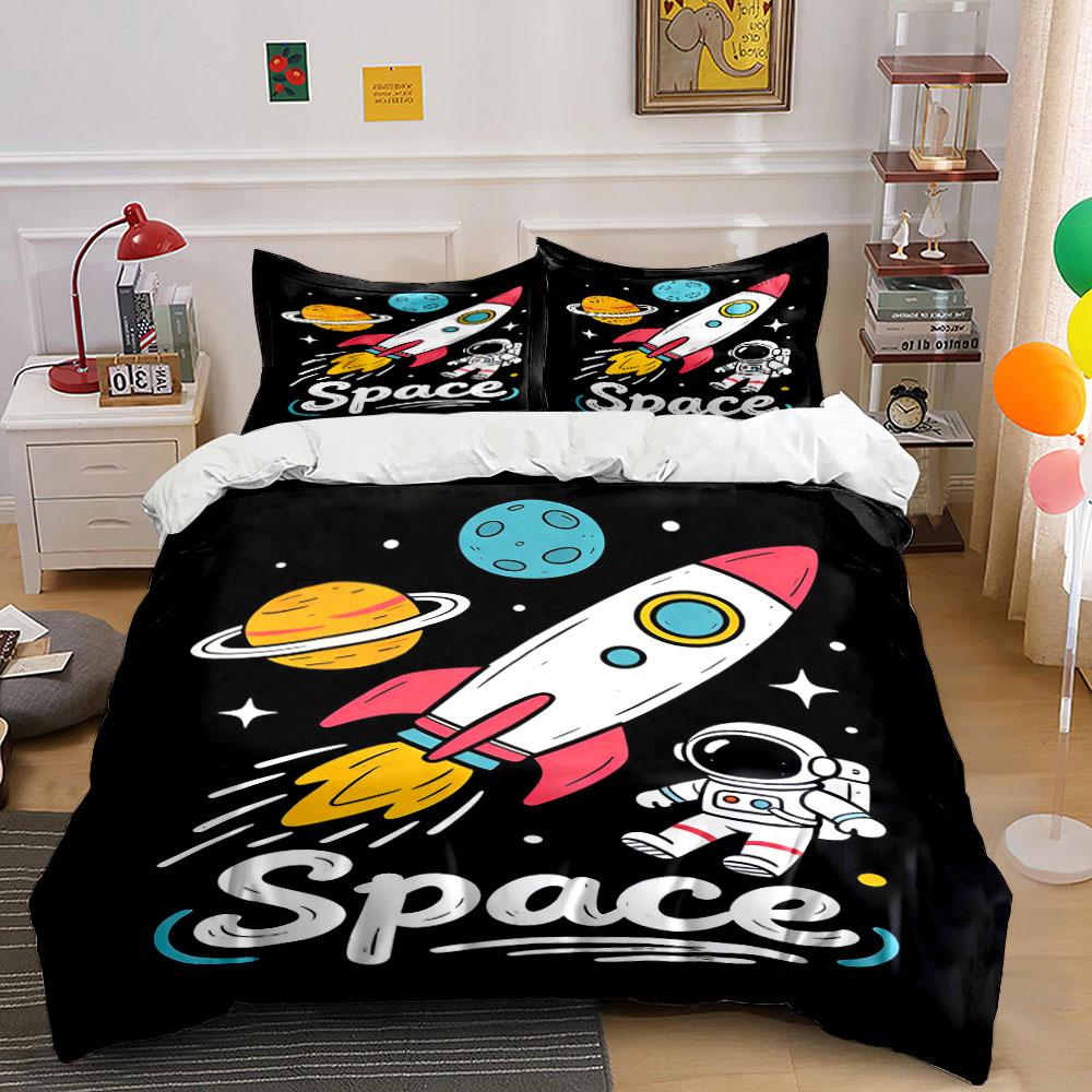 

Rockets, planets, astronaut, Space . Bedding sets Duvet cover sets Duvet covers Pillowcases(1 * Duvet Cover 2 * Pillowcases, without duvet insert) 135x200cm