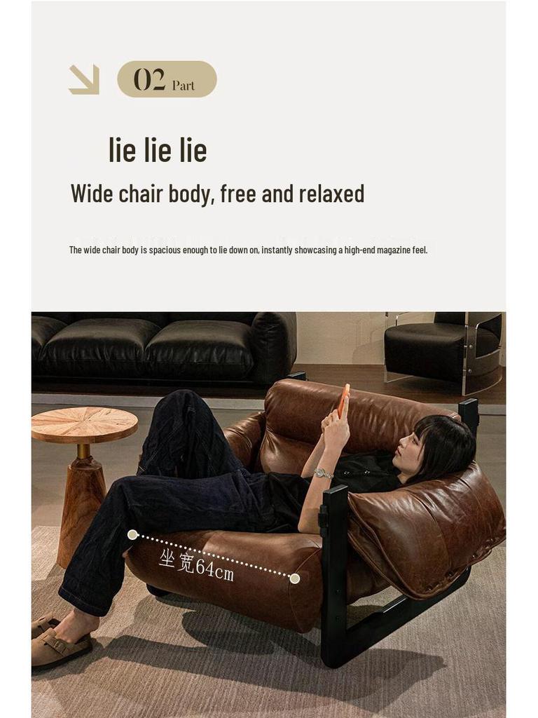 Jersey Island Designer Reclining Sofa Chair for Living Room - Light Luxury Retro Style