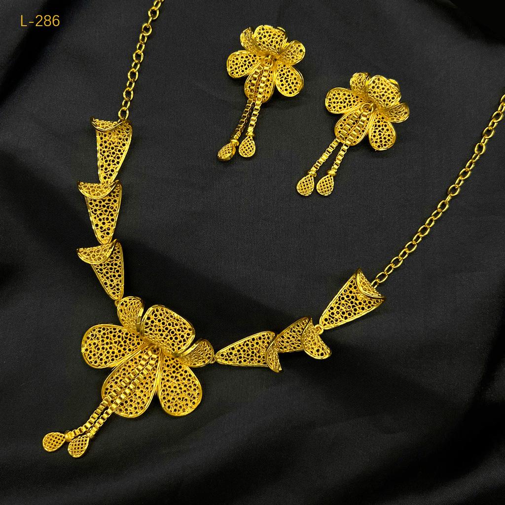 Middle East Dubai Jewelry 24K Necklace Earrings Jewelry Set Indian Bridal Necklace Vietnamese Arcane Jewelry