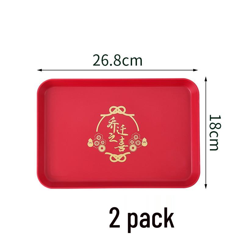 Festive Red Housewarming Candy & Snack Tray for Living Room