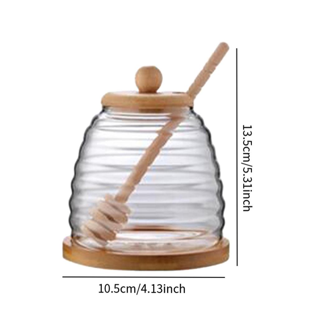 Przezroczyste Zbiorniki do Przechowywania Miodu Słoik na Miód z Nabierakiem i Pokrywką 8,11 uncji Szklany Ul Pojemnik na Miód Uchwyt