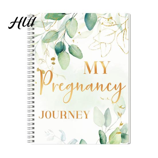 Journal Diary with Stickers First Time Moms Pregnancy Keepsake Holistic Guidebook Pockets Planner Calendar Milestones Checklists Personalized белый