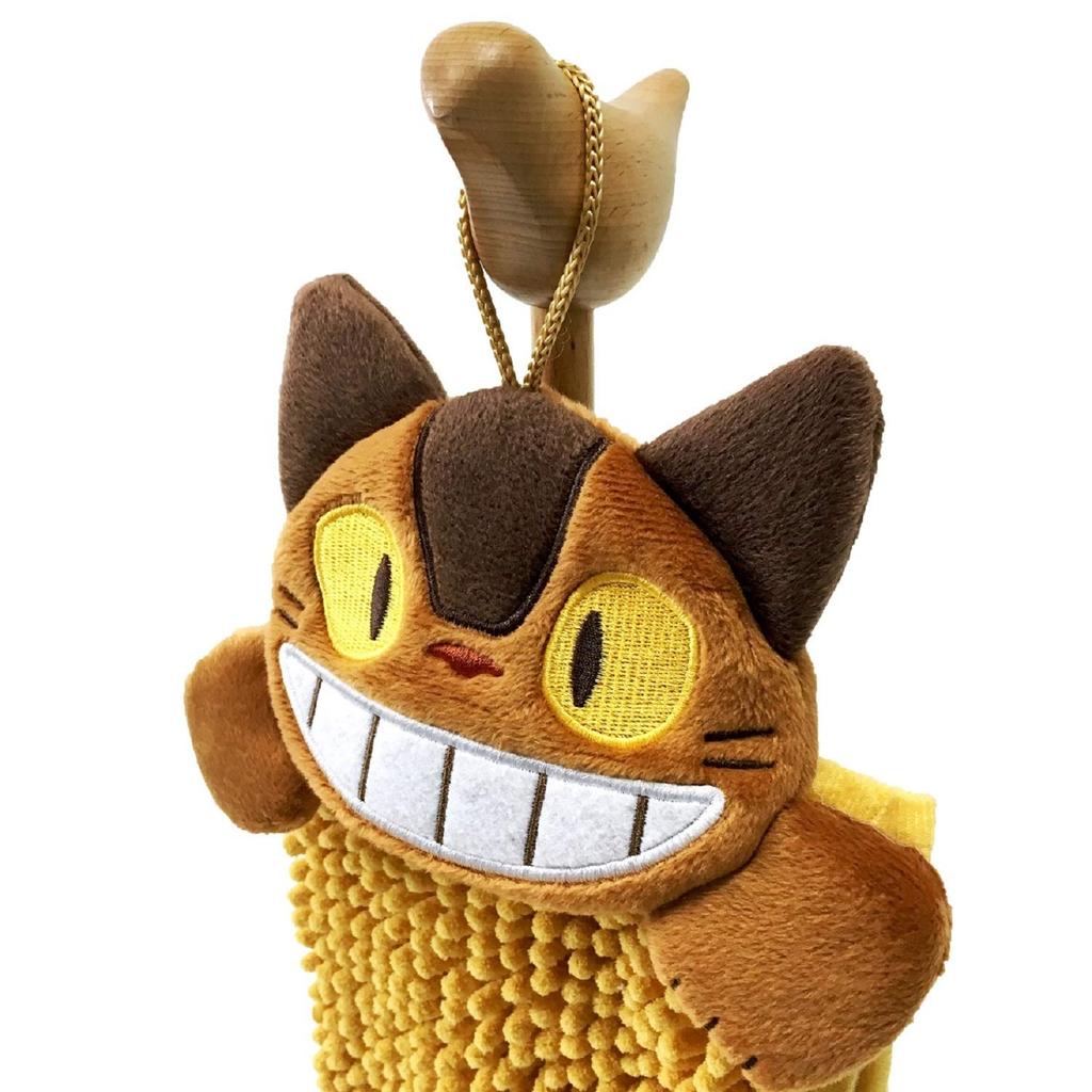 Senko My Neighbor Totoro Smiling Cat Bus Hand 15 x 28 cm using the Cat Bus 91186 Towel, Approx. (when mall), Yellow, Absorbent, Quick-Drying, Design,