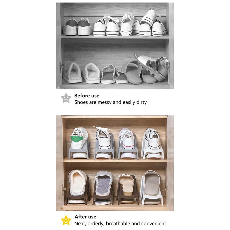1/5Pcs Adjustable Shoe Rack Organizer Shoe Slot Space Saver Double-Layer Shoe Rack Organization Shoes Storage Rack Shoe Box