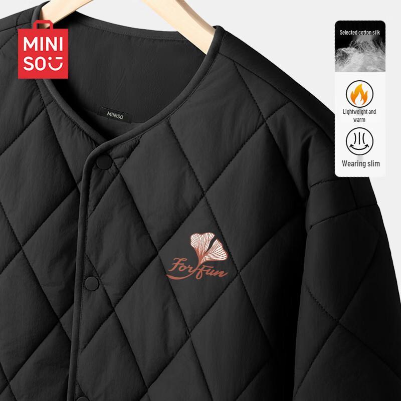 Мужская зимняя куртка MINISO без воротника, стеганая, с подкладкой M