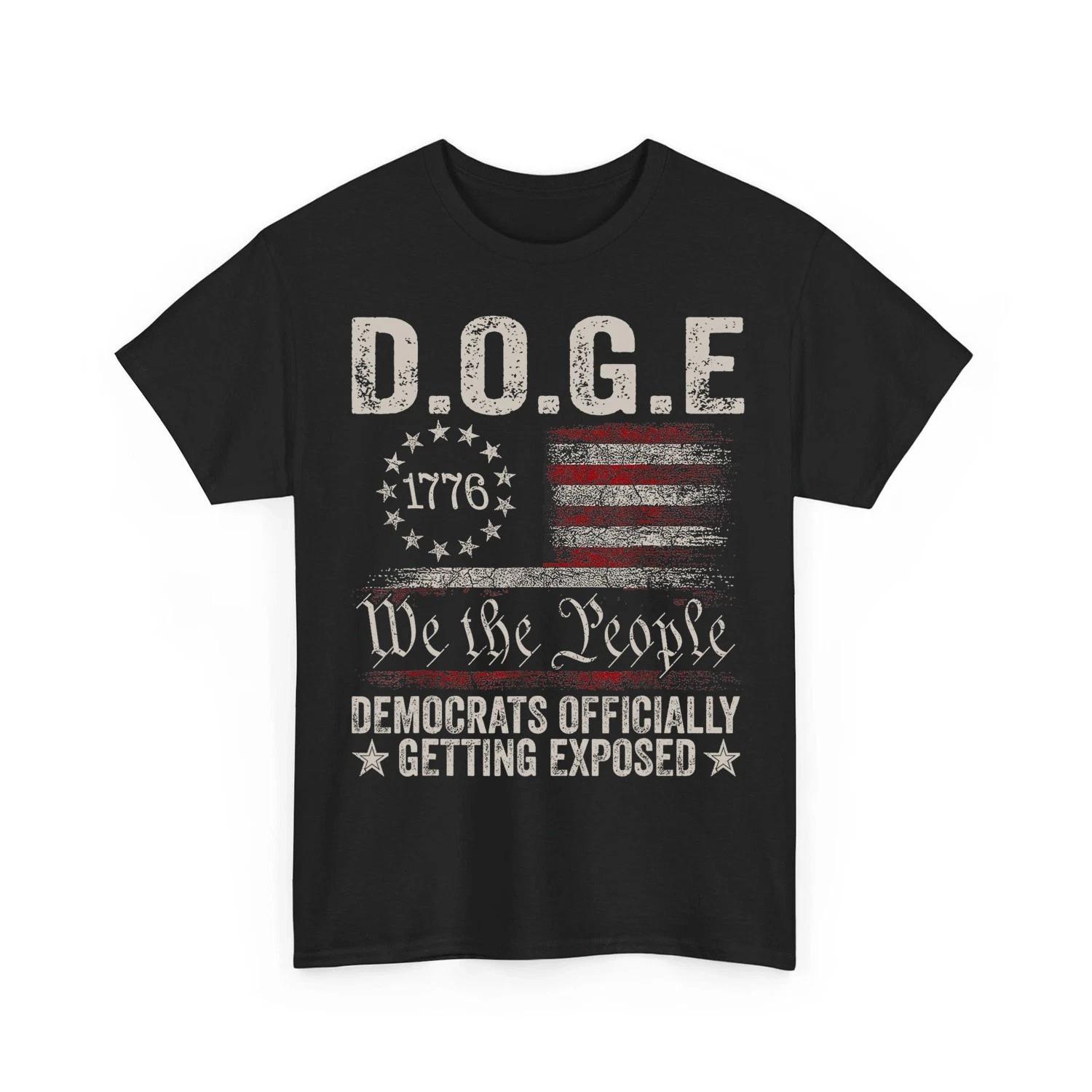 D.O.G.E DOGE Department Of Government Efficiency US Flag Unisex T-Shirt L