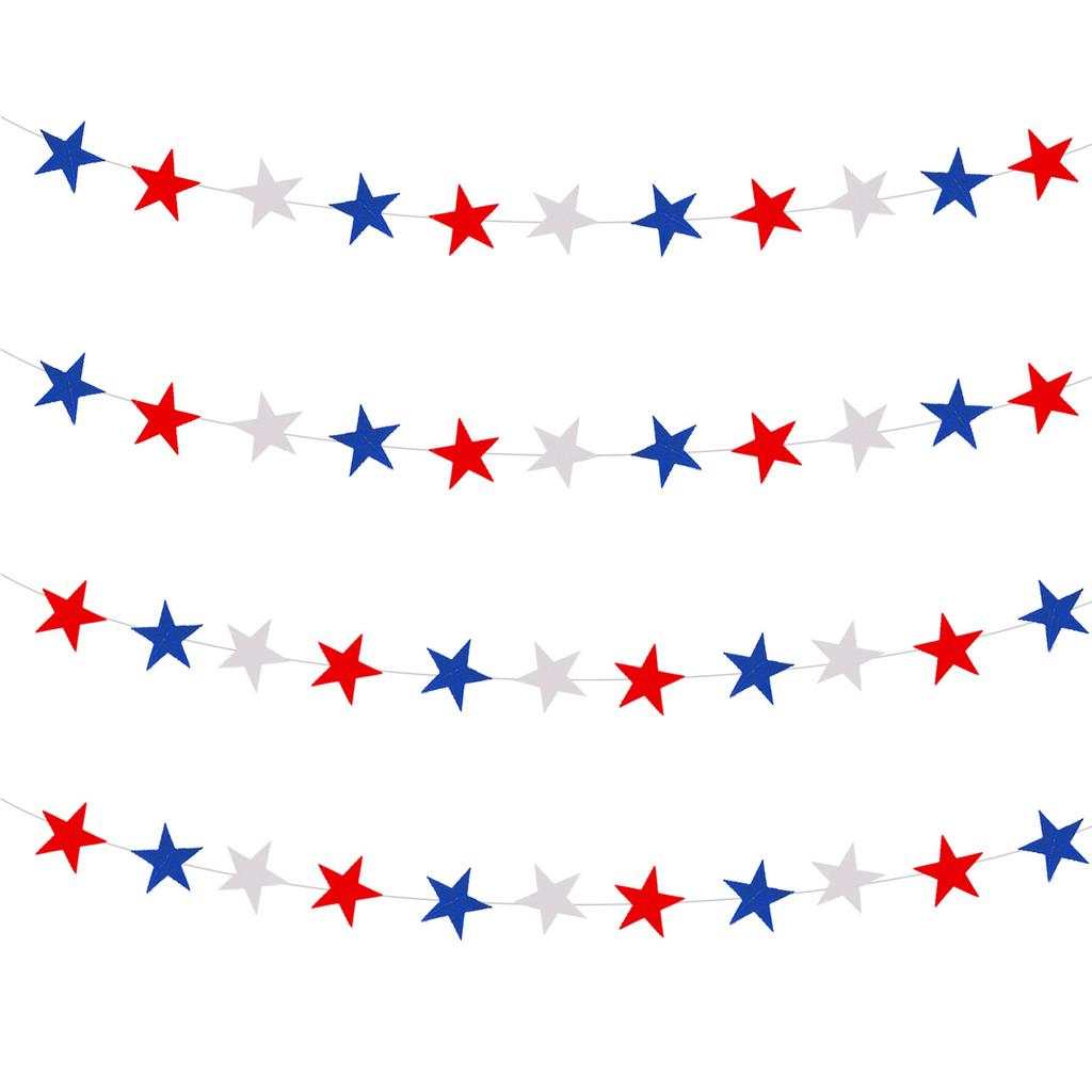 Independence Day Memorial Day Party Party Decoration Red Blue White Pentagram Latte