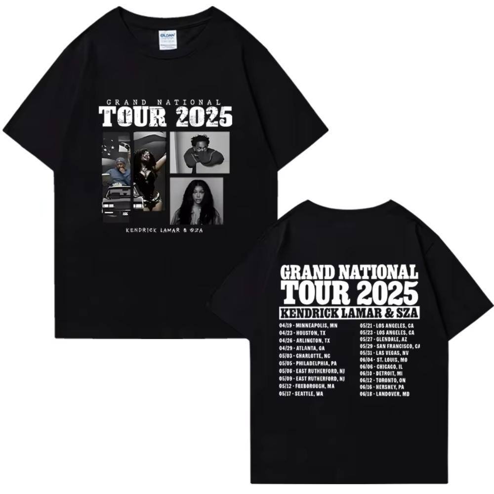

Kendrick Lamar & SZA Tour 2026 Double Sided Printed T Shirts Men s Women Oversized Streetwear Unisex Cotton Short Sleeve T-sh... S разноцветный