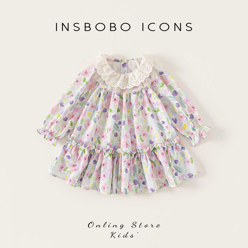 Insbobo Girls  Dress 2026 Spring New Baby Dress Children s Princess Dress Spring and Autumn Stylish Children s Clothing Pink 80