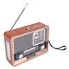 Rádio Retro AM FM SW Recarregável por USB Alimentado por Energia Solar Rádio Relógio Vintage com Lanterna Alto-falante Suporte a Pen Drive USB