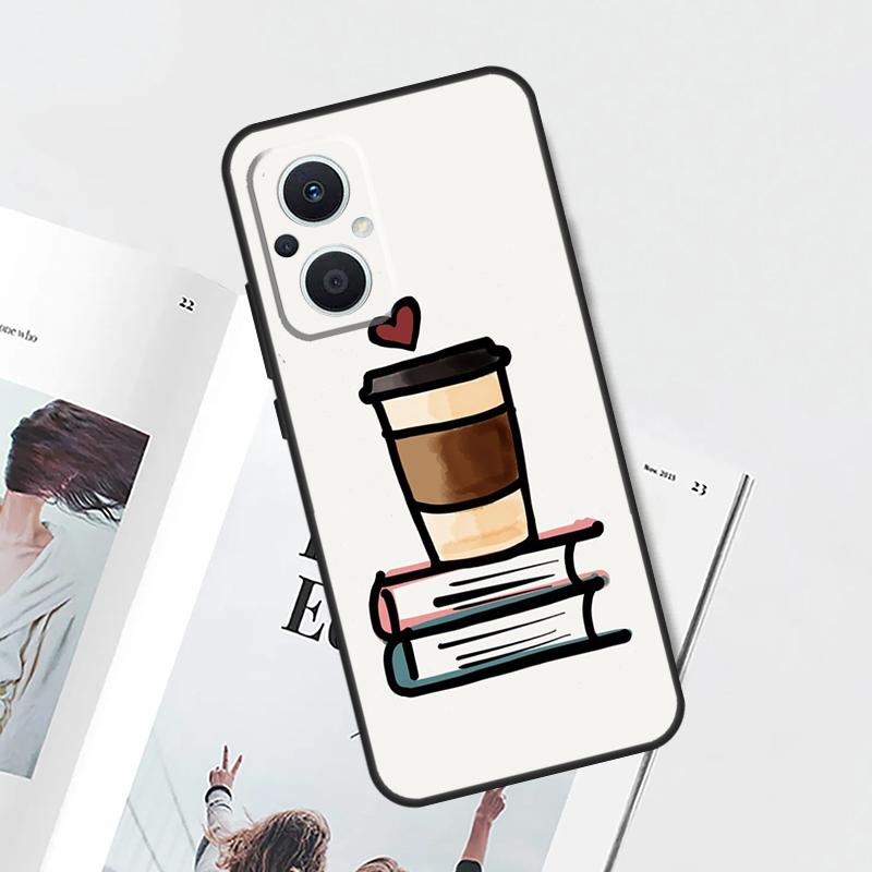 Books And Coffee Case For OPPO Find X9 X5 X6 X8 Pro OPPO Reno 12F 14F 13F 11F 10 12 13 14 Pro 7 8 Lite Cover