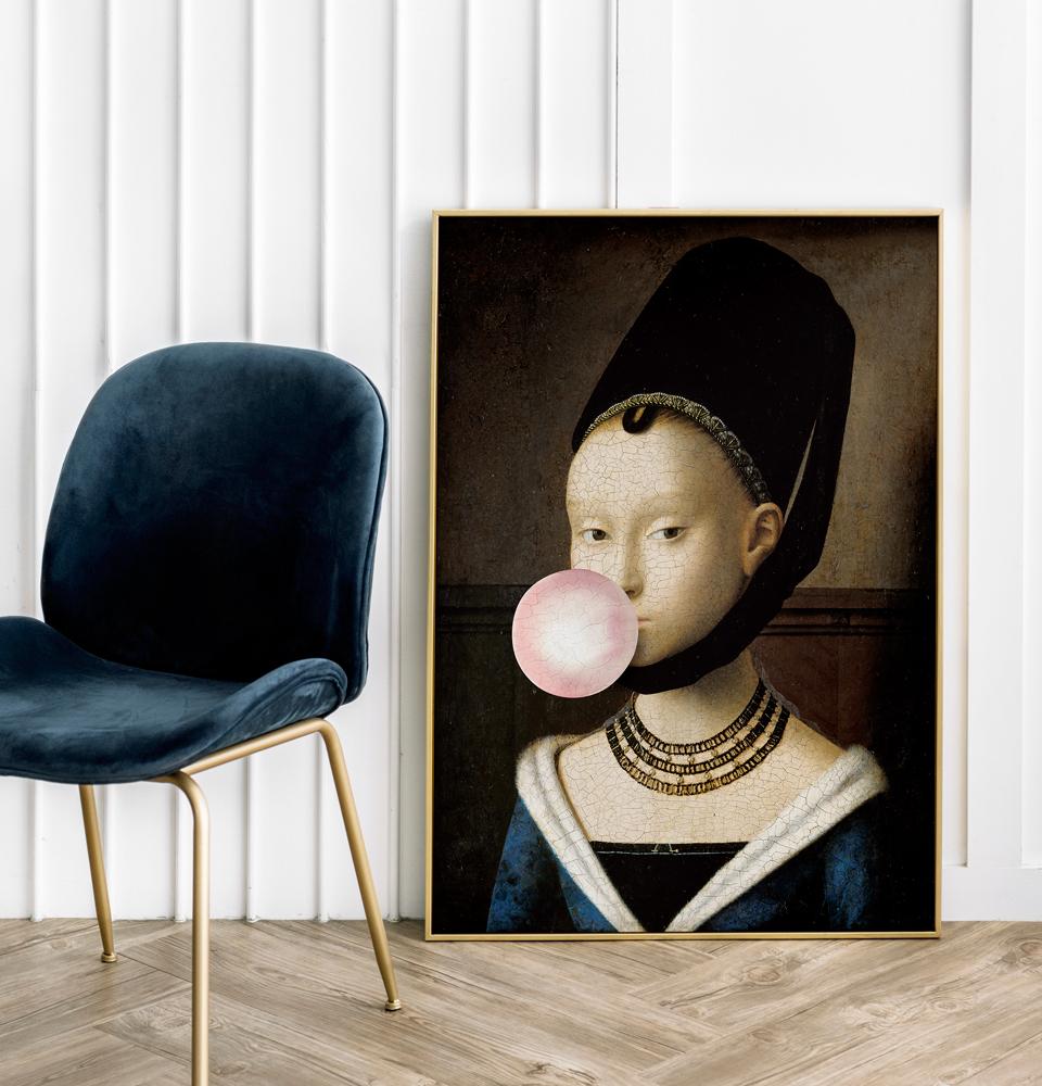 Afiș portret cu balon pop art