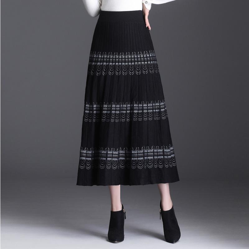 Thickened Knitted Skirt Long Skirt Half Skirt Autumn/Winter Women's Winter Knitted Skirt