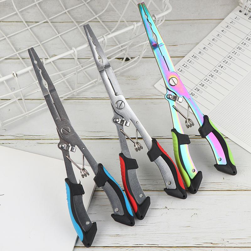 Ergonomic Anti-slip Multi-functional Fish Pliers Outdoor Fishing Tools with Line Cutter Ties Hooks - Durable Cutters for Anglers