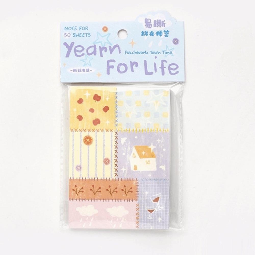 Cartoon Pattern Scrapbook Supplies Easy-tear Message Notes Pads Cute Patchwork Note  For Journaling A