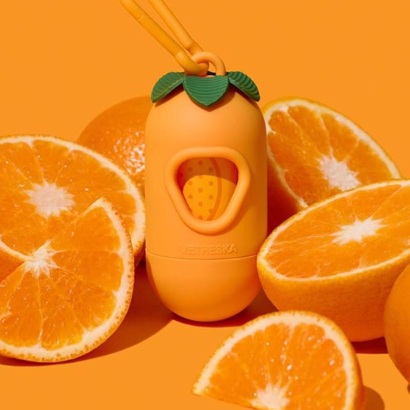 Orange Capsule Toilet Outdoor Thick Cleaning Portable Feces Bag Cute Pet with Fragrance Cleaning Supplies Hanging Buckle Pet Supplies Garbage Bag