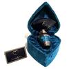 Small Keepsake Urn for Human Ashes with Velvet Heart Case and Funnel Beautiful Peaceful Dark Blue Brass Mini Memorial Urn - Hand-Carved