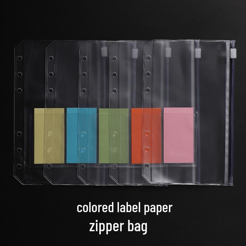 A5/A6 Multi-spec Transparent 6-Hole Zipper Loose-Leaf Notebook & Ticket Planner PVC Storage Bag