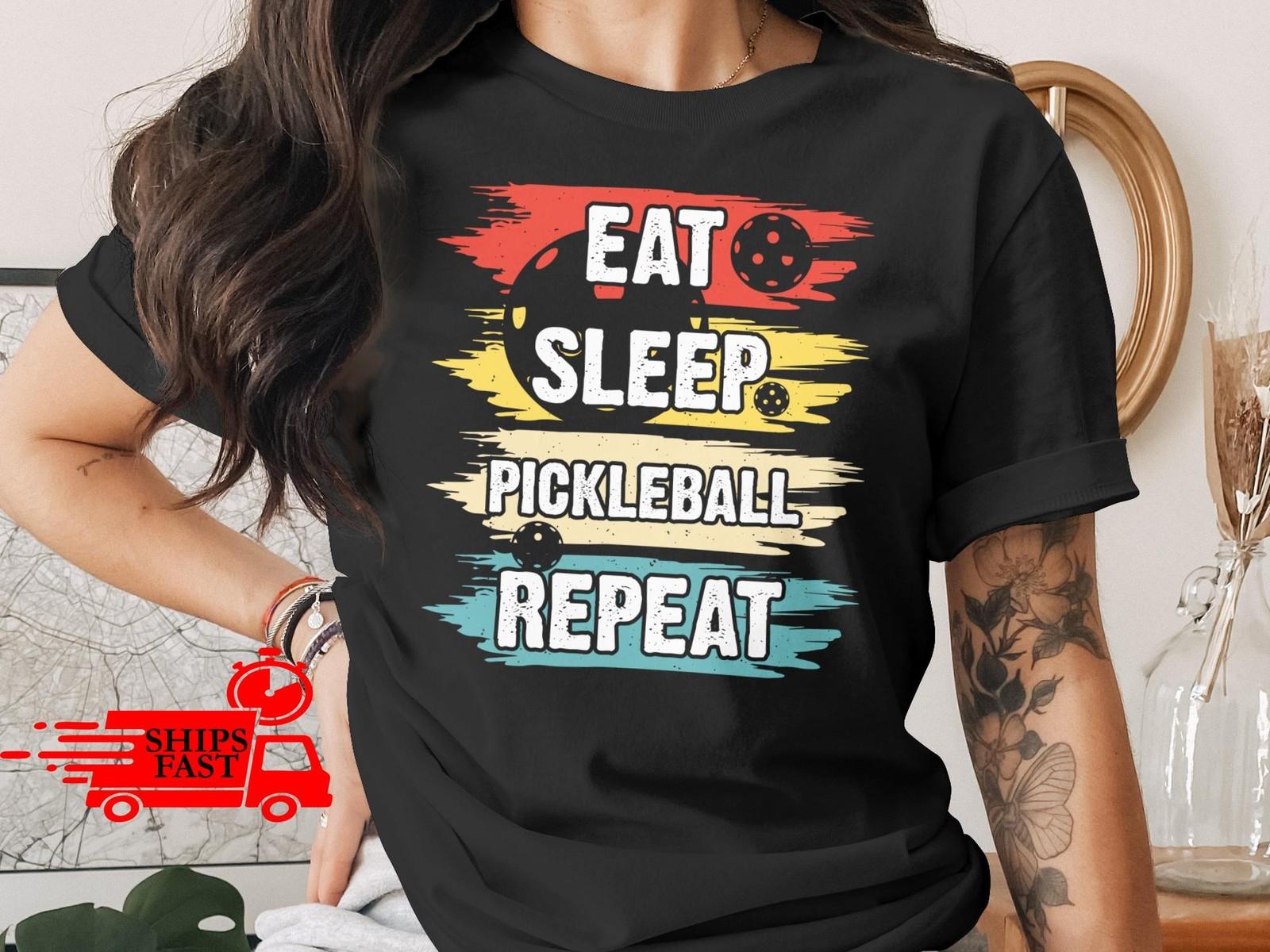 Pickleball T-Shirt Comfort Colors Eat Sleep Pickleball Repeat Retro Gift XL