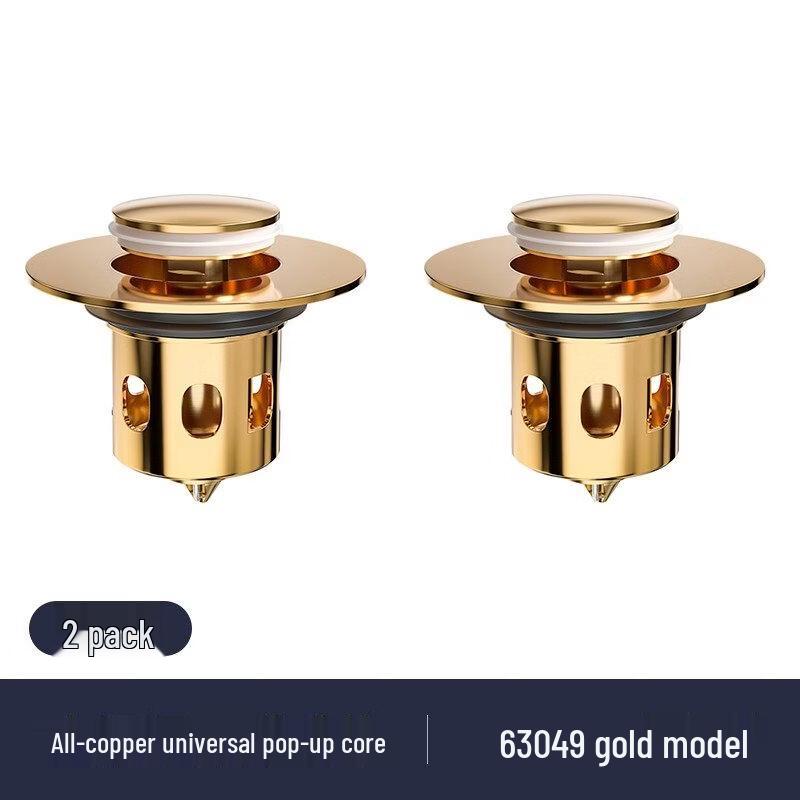 TLXT Gold Pop-Up Drain Stopper Set (2-Pack)