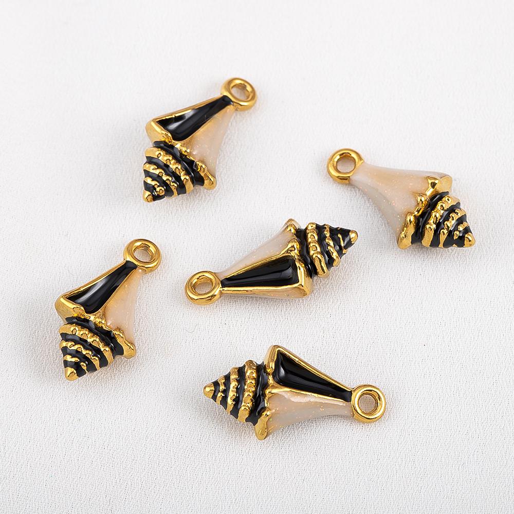1piece Stainless Steel Pointed Conch Enamel Pendants DIY Summer Style Necklace Jewelry Accessories Clothing Decoration Supplies