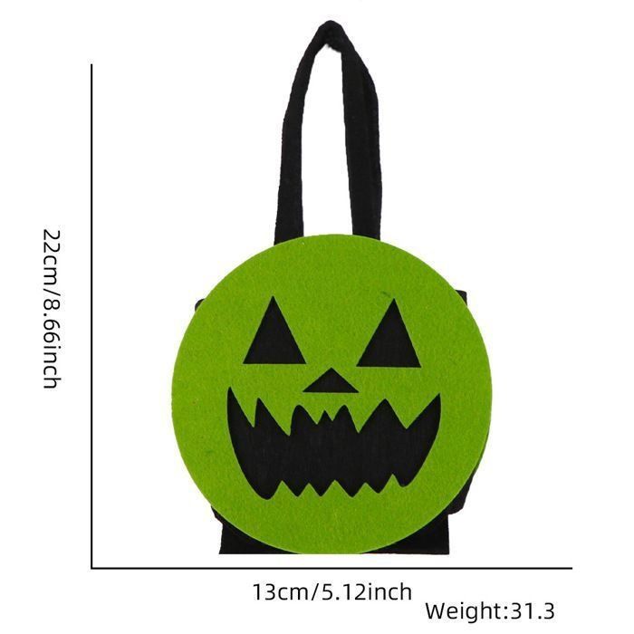 Sac à bonbons d'Halloween en feutre - AIMOONSA - Lot de 4 - Multicolore - Designs démon squelette chauve-souris